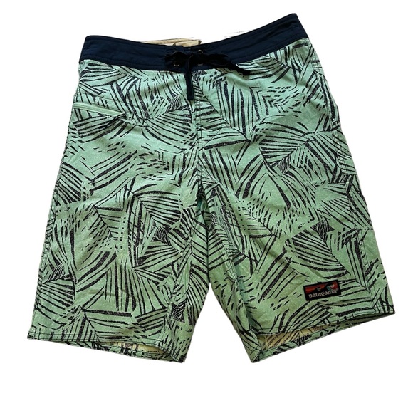 Patagonia Wavefarer Rain Fern Speckle Vjosa Green Boardshorts, Sz 30 - Picture 2 of 11